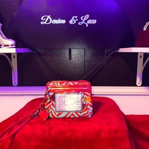 Coach rare poppy scribble wristlet wallet